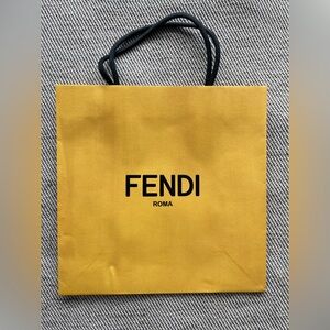 Fendi Yellow shopping bag with black handles